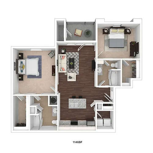 Floor plan 2 Bedroom Premier