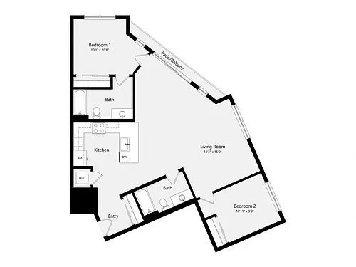 Floor plan Two Bedroom E04A