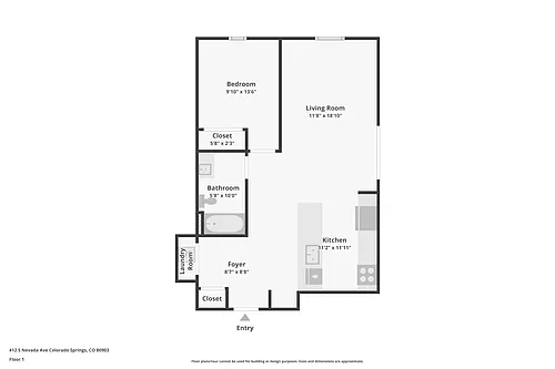 Floor plan 1 BD 1 BTH