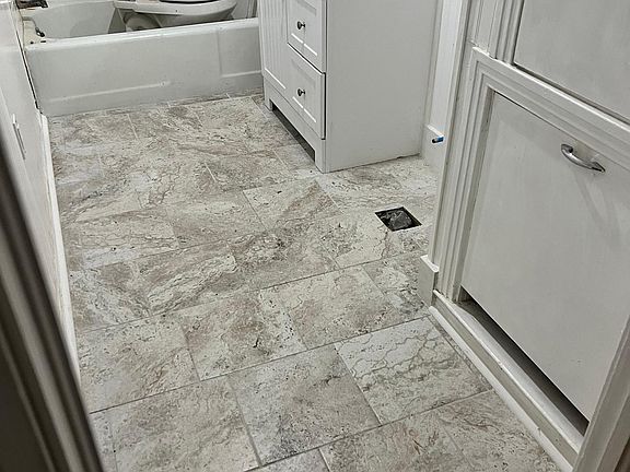 New bathroom flooring.