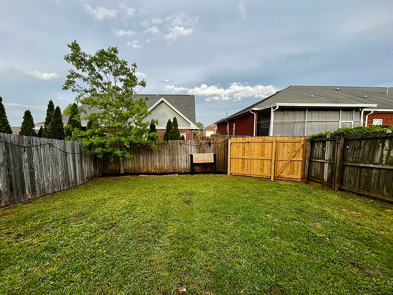 Fenced in backyard