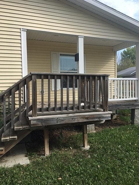 Cute covered front porch! Large fenced yard!