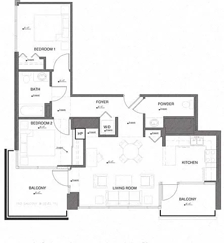 Floor plan 2R w Balcony Renovation 2