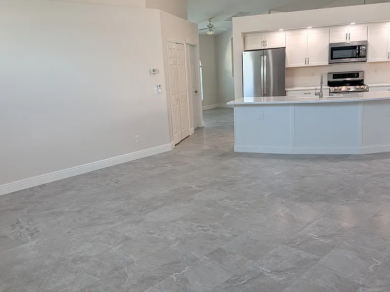 View from large Family Room To Kitchen