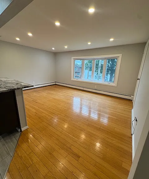 Living room with bay window