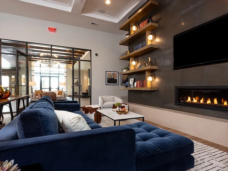 Relax fireside in our clubhouse.