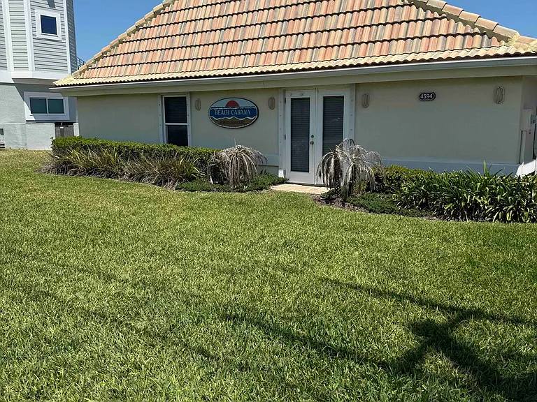 Beach cabana offering private beach access across A1A included with rent