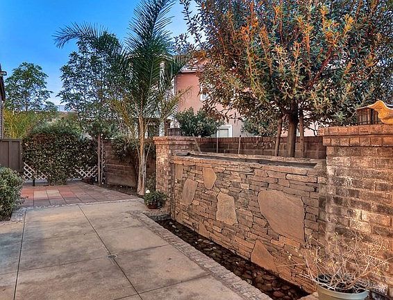 Gorgeous stone fountain off dining room