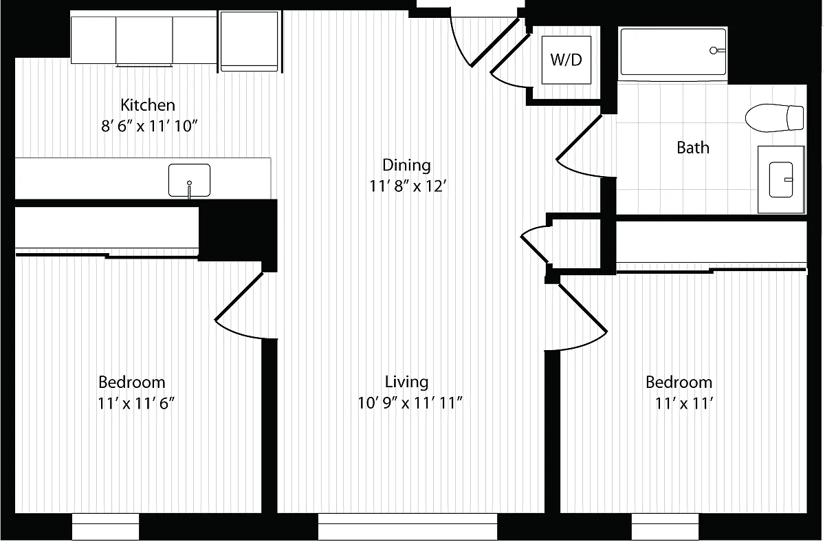 Floor plan 2 Bedroom H