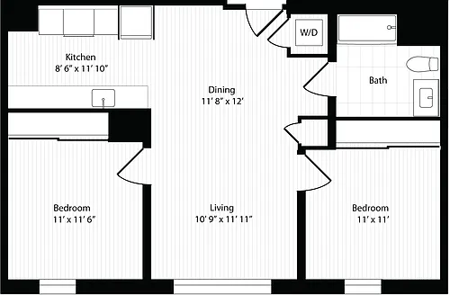 Floor plan 2 Bedroom G