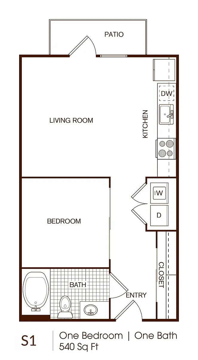 Floor plan 0 bedrooms 1 bath