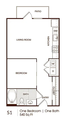 Floor plan 0 bedrooms 1 bath