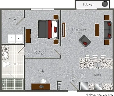 Mid Main Lofts - 1S - 1 Beds - 1 Baths - 768 Sq. ft.
