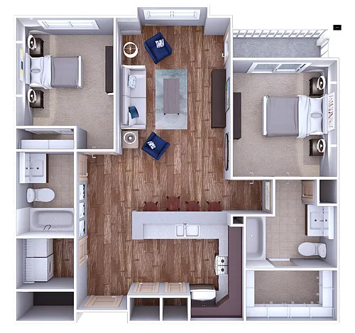 Floor plan Canyon3 2x2