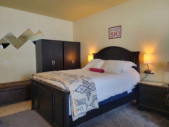 2 large closets, blue light free bedside lamps, ample pillow choices.