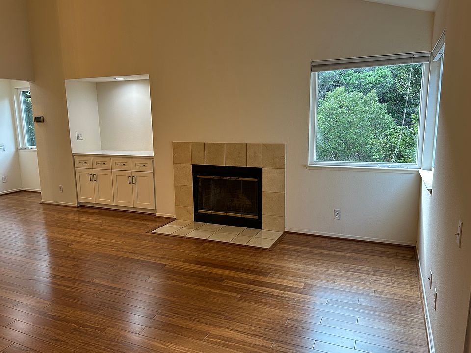 Living room and fireplace