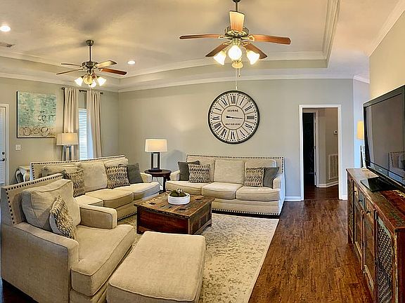 Tray ceilings in living room