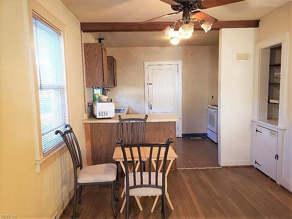 Dining area with built in china cabinet