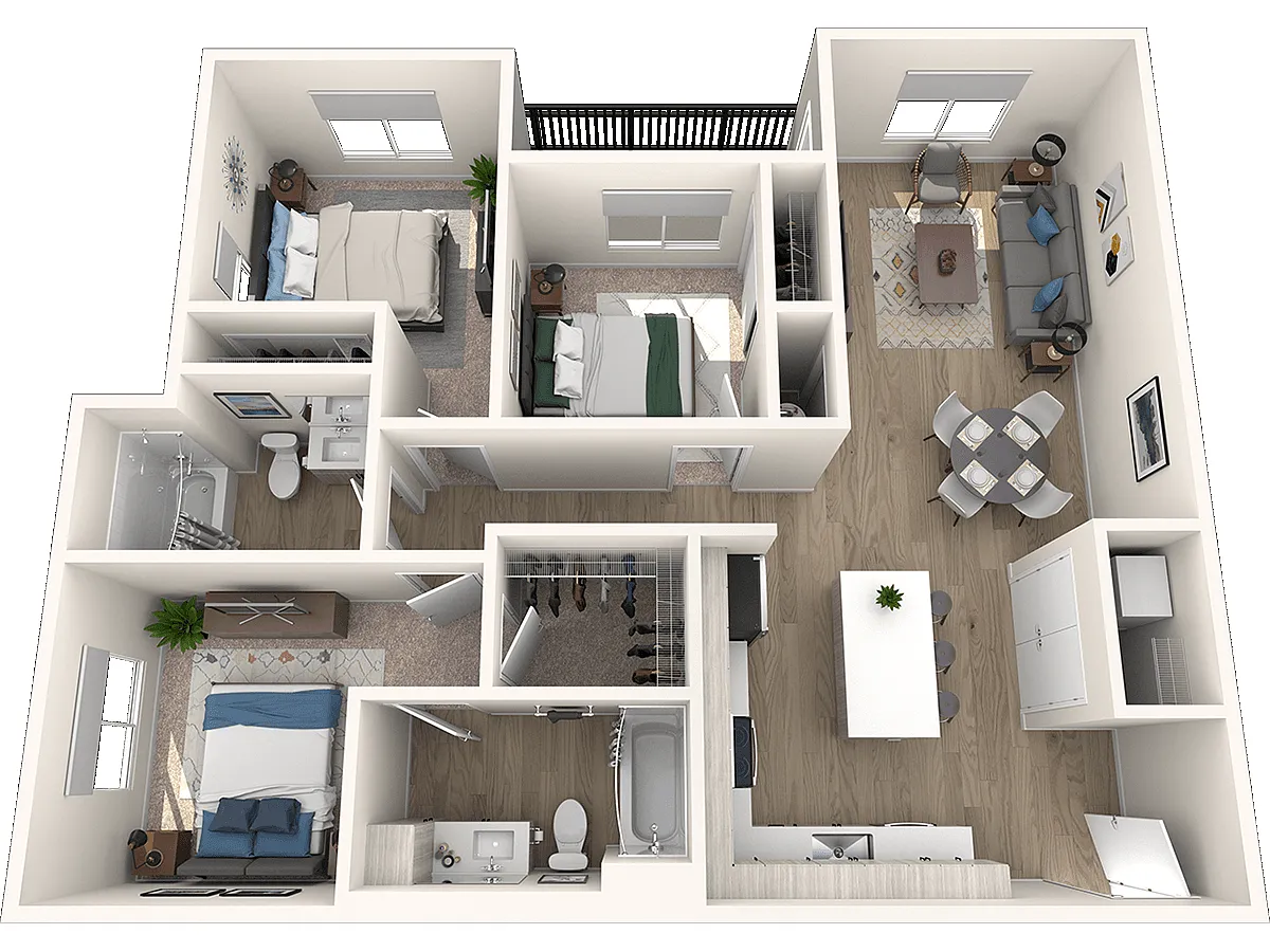 Floor plan 3x2 Bedroom D3