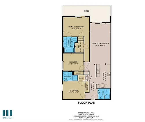 Floor plan Three-Bedroom Three-Bathroom - K