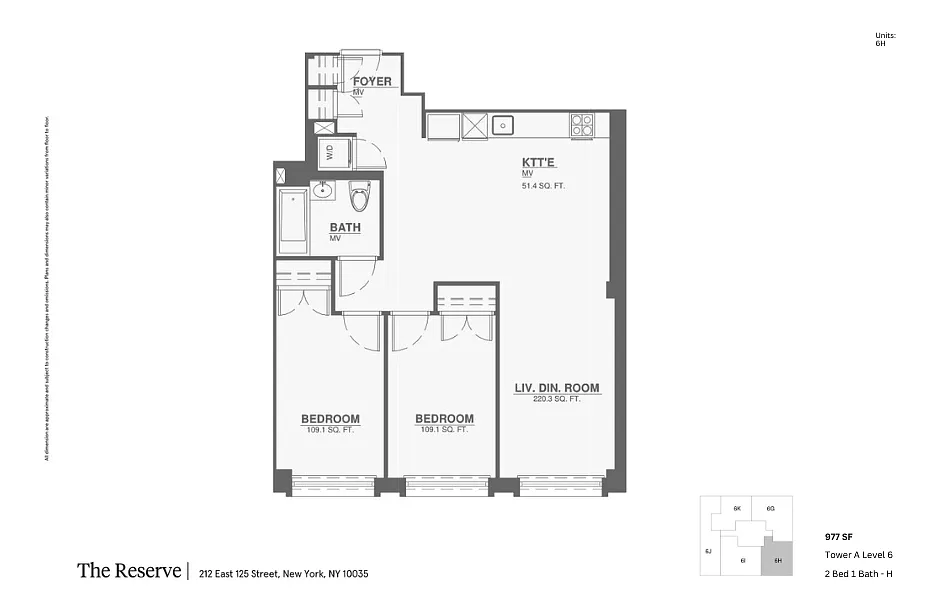 Floor plan 2 Bedroom 1 Bathroom B