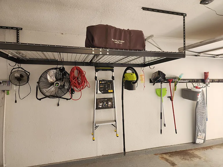House Maintenance items in garage