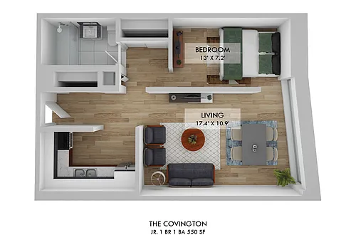 Floor plan Jr. One Bedroom