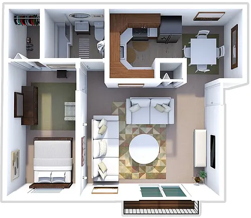 Floor plan 1 Bedroom 1 Bath