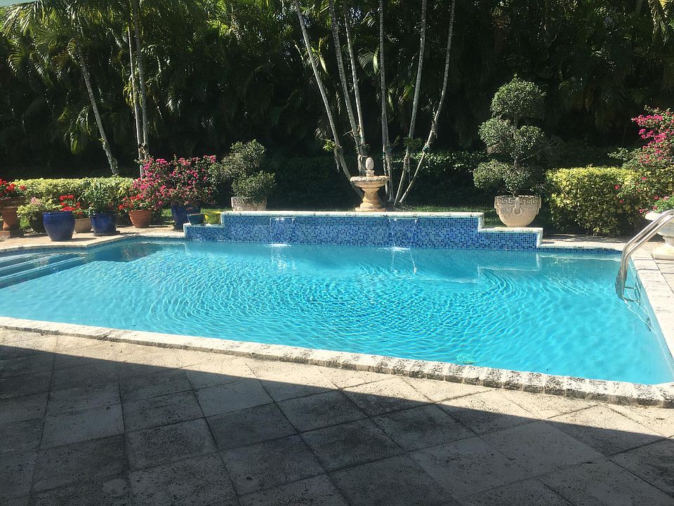 View of the pool from the patio