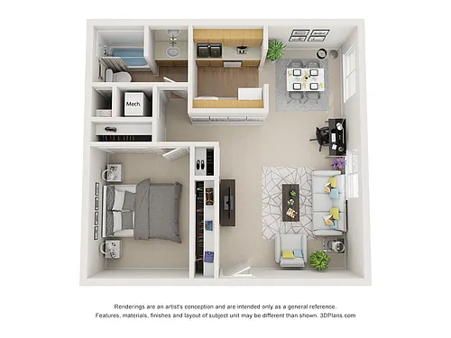 Floor plan 1 Bedroom 1 Bathroom