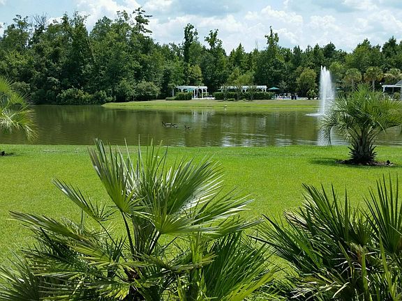 Gorgeous pond with fountain!