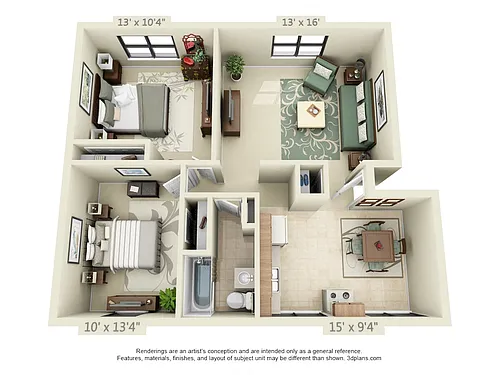 Floor plan 2 Bedroom