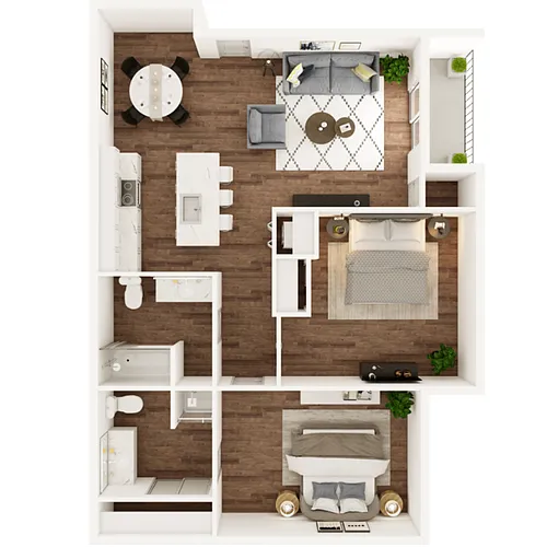 Floor plan 2 Bedroom 2 Bathroom