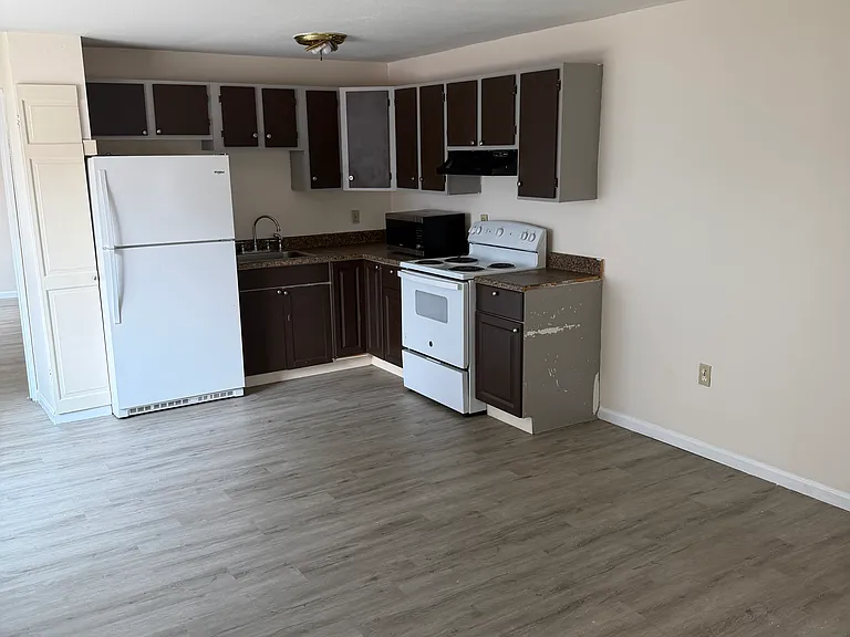 View of kitchen area from living area