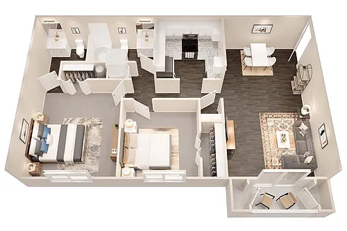 Floor plan 2 Bedroom 1.5 Bath