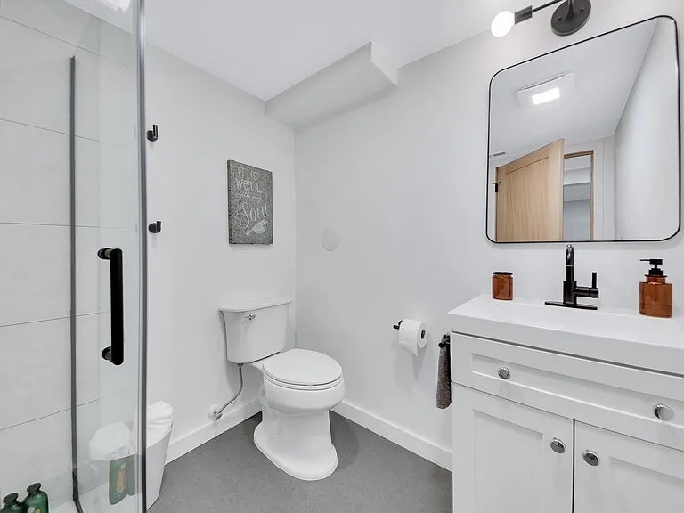 Walk-in shower lower level bath