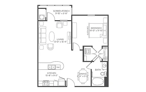 Floor plan 1b1bw