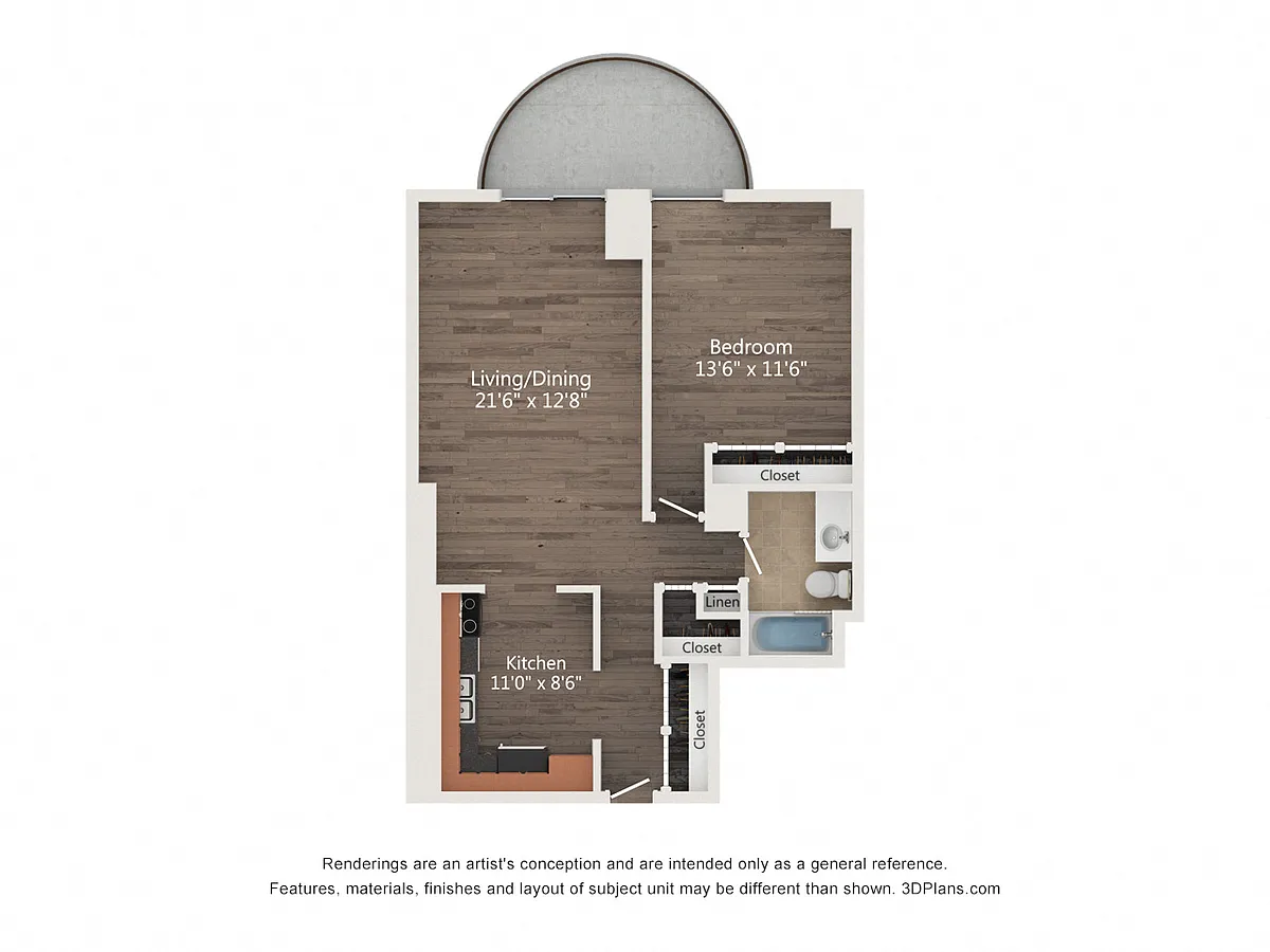 Floor plan 1 Bedroom 08