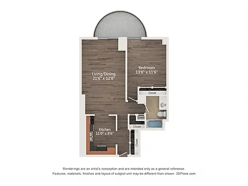 Floor plan 1 Bedroom 08