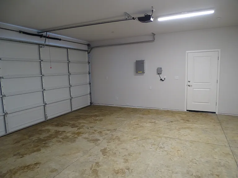 Freshly painted double garage.