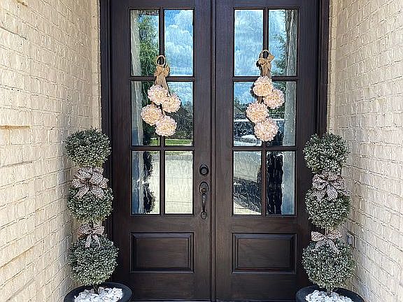 New mohogany double doors
