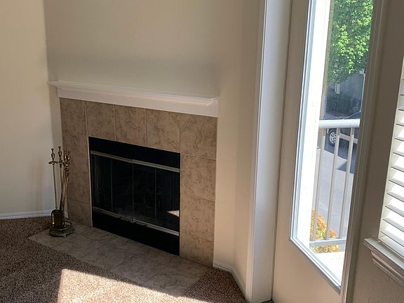 Wood burning fireplace.