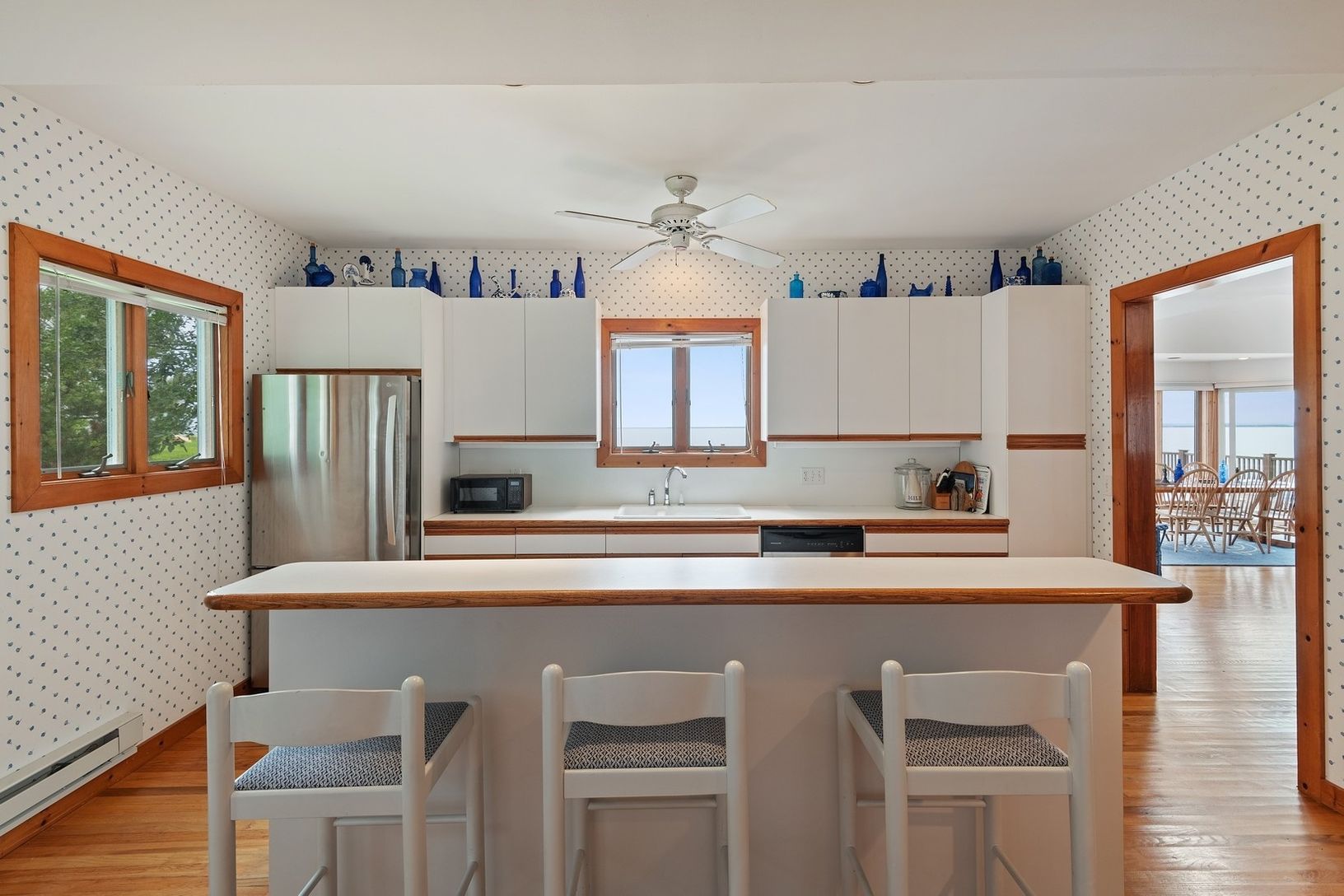 Kitchen with Water views