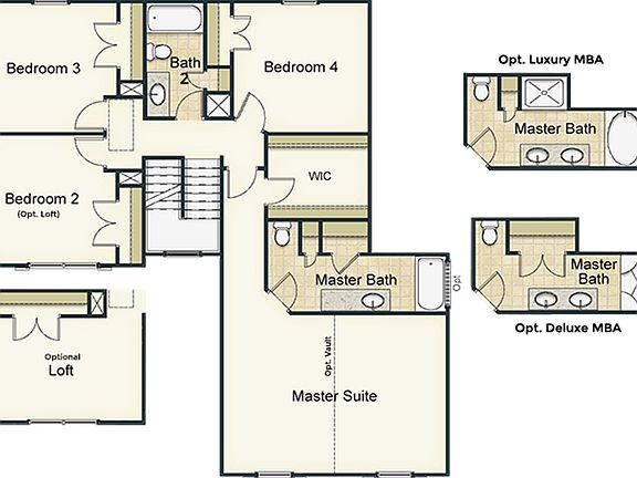 The second floor has a master suite, three more bedrooms and a full bathroom