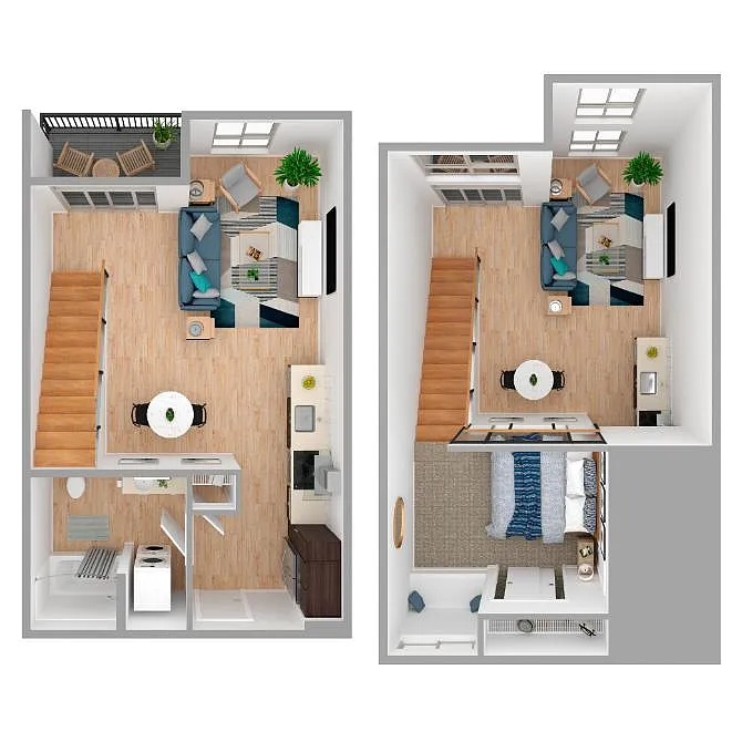 Floor plan 1 Bed/1 Bath Loft-a89.1