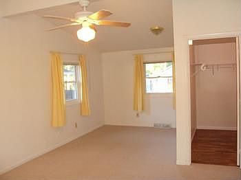 Walk-in closet in the master bedroom.