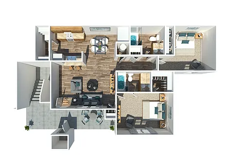Floor plan Two Bedroom Two Bathroom