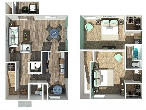 Floor plan 2 Bedroom 1.5 Bath Townhome