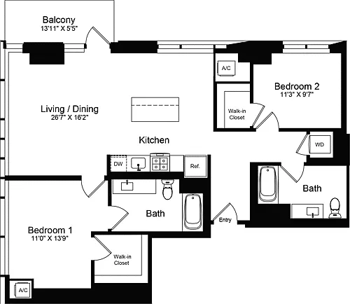 Floor plan 2 Bedroom R