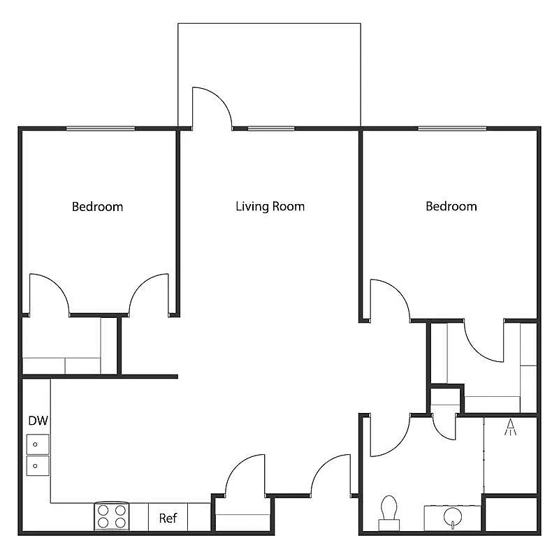 Floor plan 2 BED 1 BATH